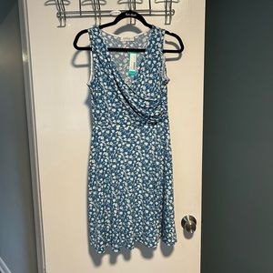 Kaileigh jersey knit faux wrap dress.